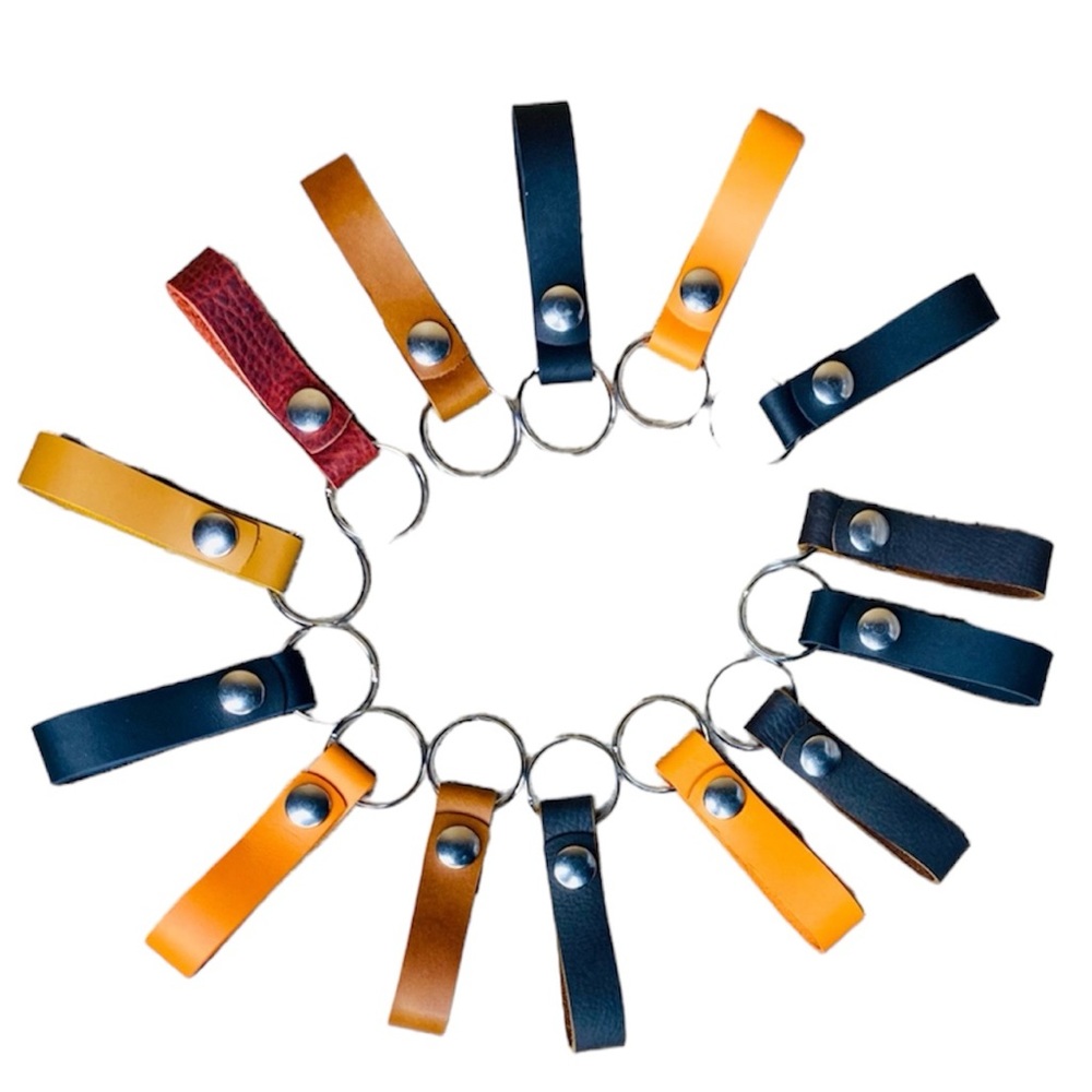 Men’s Handmade Leather Keychain. Pick a color! 4.5” loop keychain